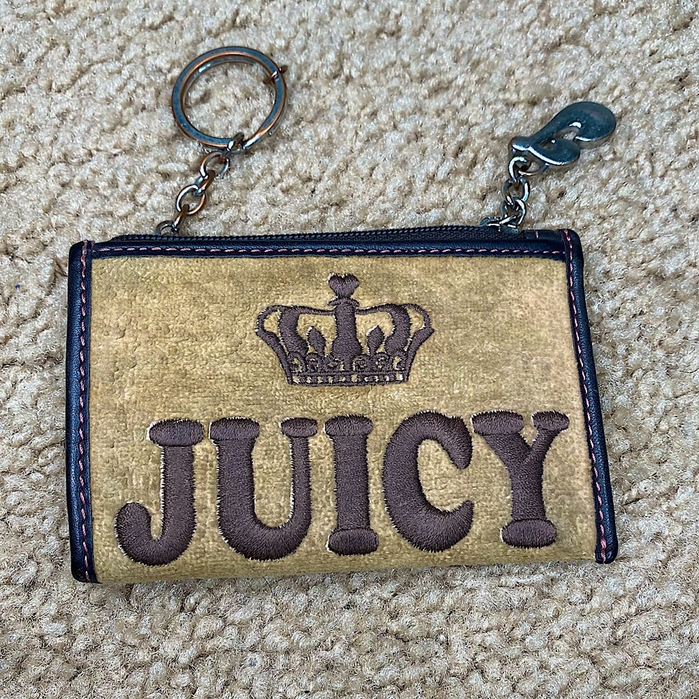 JUICY COUTURE LOGO 90S SMALL COIN KEYCHAIN  CARDOHOLDER PURSE